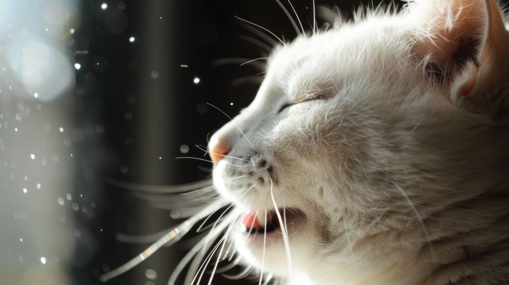 Cat with an allergic reaction
